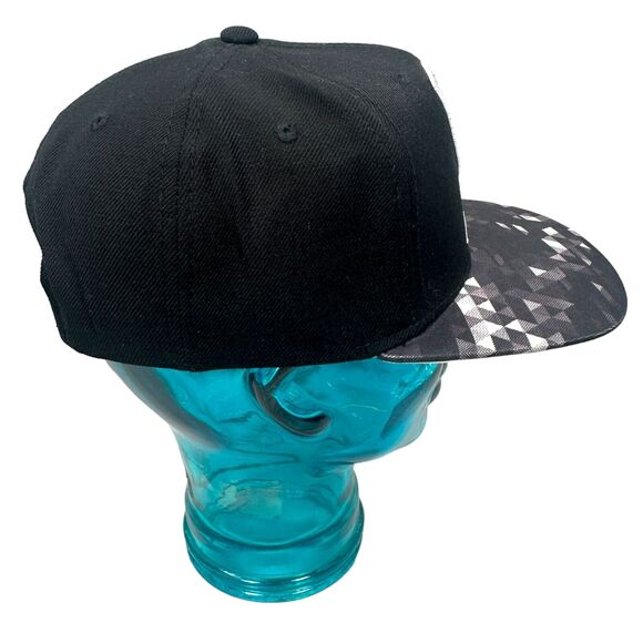 Adidas Brooklyn Nets Snapback Hat Mens Black Gray Embroidered Cap Geometric New2 - Picture 2 of 7